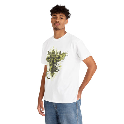 Men's Intricate Grim Reaper T-Shirt featuring a striking dark gothic design with detailed floral accents, perfect for making a stylish statement.