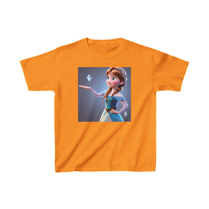 Charming Kids Frozen Anna Heavy Cotton T-Shirt featuring Disney's Anna, a perfect addition to any girl's stylish collection.