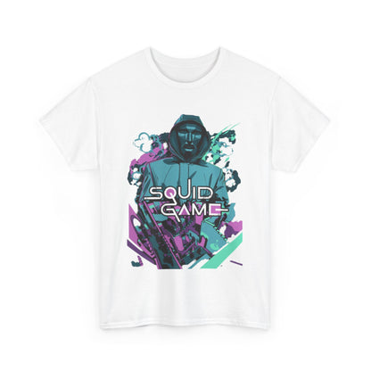 High-quality Squid Game inspired t-shirt with vibrant graphics, perfect for making a bold fashion statement.