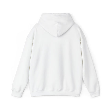 Elegant back view of a white Unisex Computer Game Graphic Lightweight Hooded Sweatshirt, showcasing its clean design and comfortable fit, perfect for layering with any outfit.