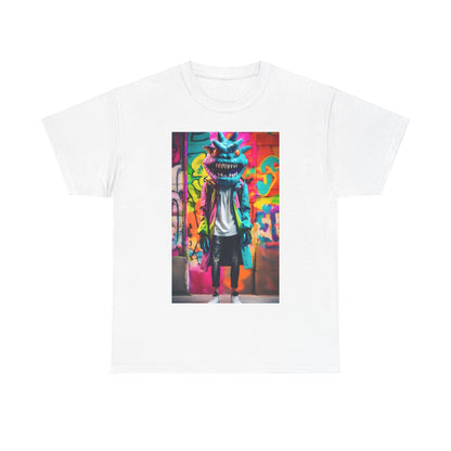 Street Monster Graphic T-Shirt in white, highlighting a captivating graphic design for a refined urban streetwear look.