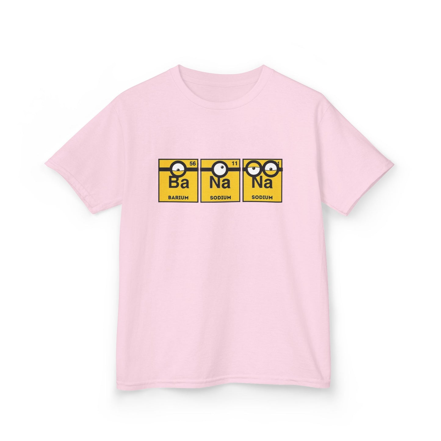 Minions Kids T-Shirt Banana Yellow Periodic Table Elements Tee Childs Boys Girls