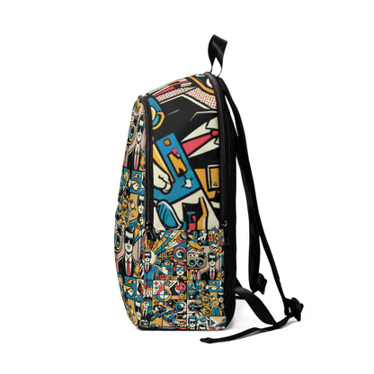 Luxurious Modern Pop Art Backpack by Dazzling Dreams Studio featuring a vibrant cartoon design with bold colours, perfect for adding a touch of contemporary style to your outfit.