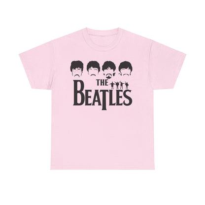 The Beatles Unisex Graphic Cotton T-Shirt in soft pink, showcasing the legendary Abbey Road logo in a stylish vintage aesthetic.