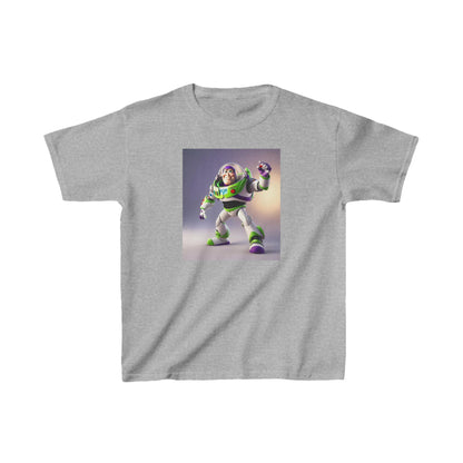 Chic Kids Buzz Lightyear Heavy Cotton T-Shirt in classic grey, perfect for everyday wear.