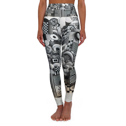 Luxurious Valentina Belleveau High-Waisted Leggings by Dazzling Dreams Studio featuring modern patterns and a contemporary chic design, perfect for yoga and casual wear.