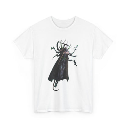 Sophisticated graphic tee presenting an enchanting design of a humanoid creature adorned in intricate attire, blending humour and artistry for an elevated casual look.