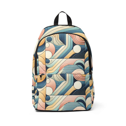 Elegant Modern Pastel Geometric Backpack by Dazzling Dreams Studio showcasing soothing colours and a contemporary design.