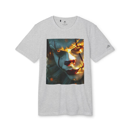 Adidas Unisex Halloween Pennywise Cute T-shirt in grey, featuring a quirky design inspired by the iconic Pennywise character, perfect for Halloween style.