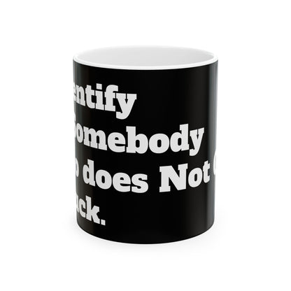 Inappropriate Slogan Ceramic Mug - a funny office mug with cheeky adult humor featuring the F-word, perfect for coffee and laughter.