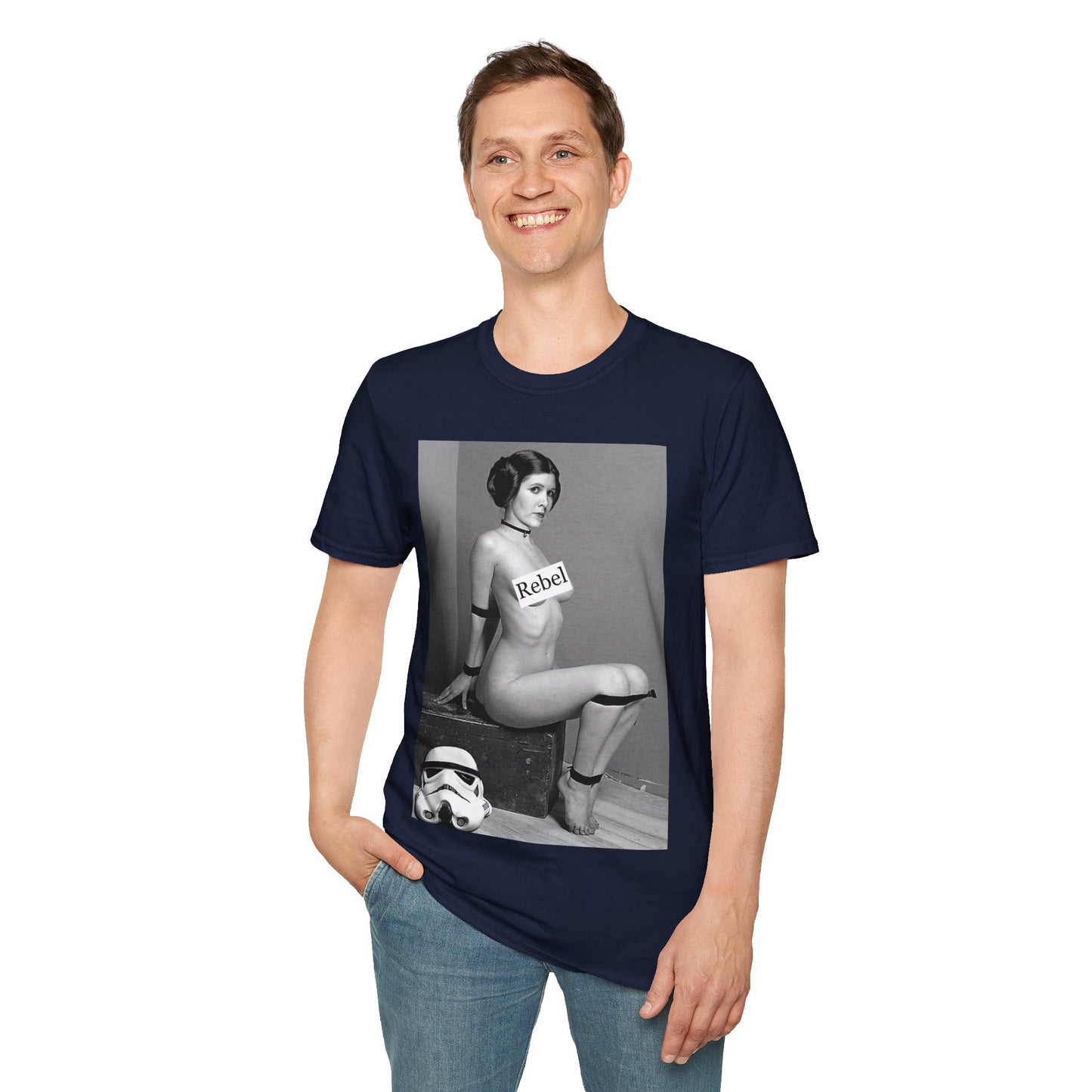 Rebel Star Wars T-Shirt: Uncensored Style - Elegant display of premium quality cotton showcasing an eye-catching graphic, perfect for expressing a bold fashion statement.