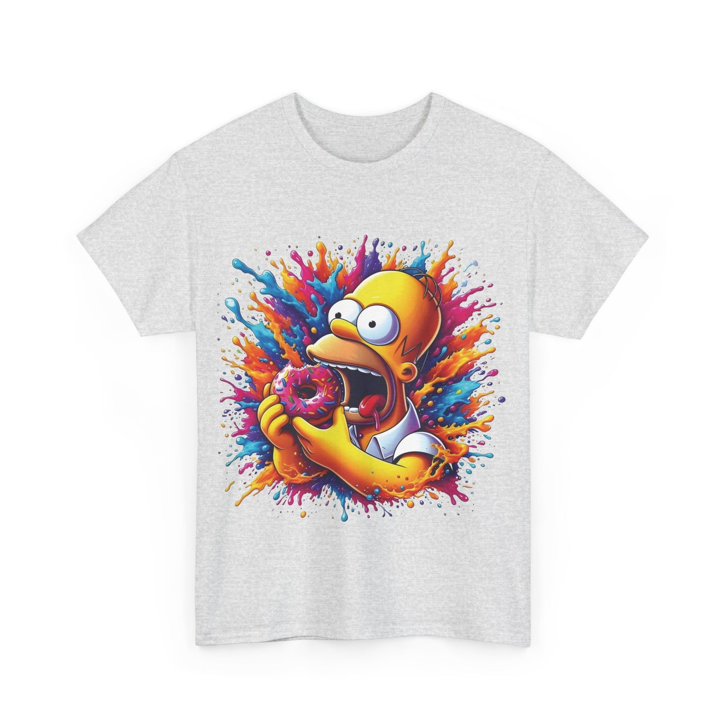 Simpsons Homer Donut Graphic T-Shirt Urban Unisex Cotton