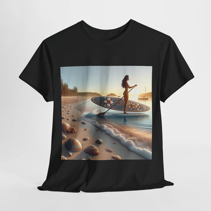 Adventure-inspired paddle board t-shirt by Dazzling Dreams Studio, showcasing style and functionality for outdoor enthusiasts.