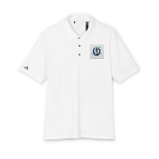 Adidas Unisex Paddleboarder Embroidered Logo Performance Polo in pristine white, featuring an elegant embroidered logo, designed for performance and eco-consciousness with high-quality recycled materials.