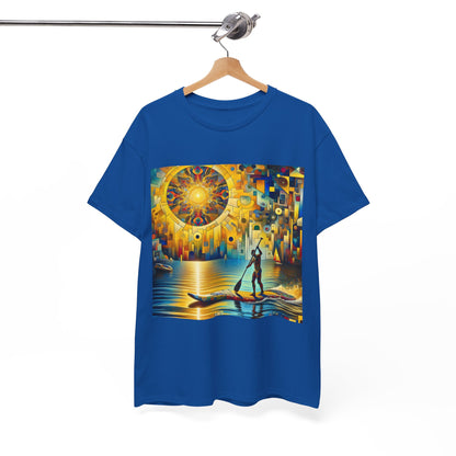 Luxurious Delightful Paddle Boarding T-Shirt design from Dazzling Dreams Studio, showcasing a stunning paddleboarding graphic that embodies nature's serenity.