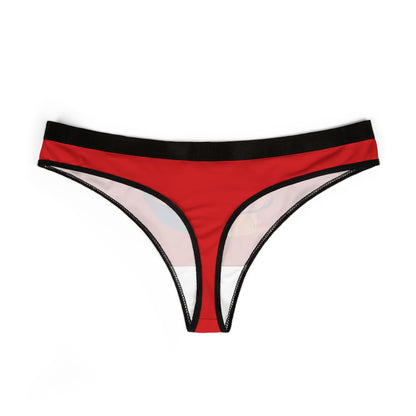 Chic and elegant red women's thong presented with a trendy and vibrant design, ideal for romantic occasions and intimate celebrations.
