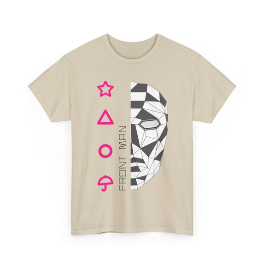 Squid Game Unisex Men’s Women’s Graphic Cotton Funny T-Shirt Tee showcasing a sophisticated Front Man graphic, perfect for expressing bold individualism in streetwear.