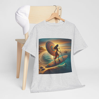 Elegant display of the Delightfull Paddle Board T-Shirt by Dazzling Dreams Studio, embodying the serene beauty of nature and water adventures.