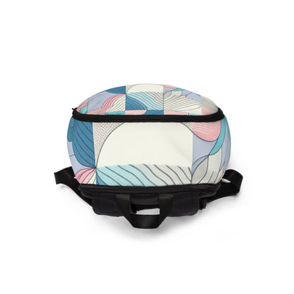 Interior view of the Chic Pastel Backpack by Dazzling Dreams Studio, highlighting spacious compartments for stylish and practical organisation.