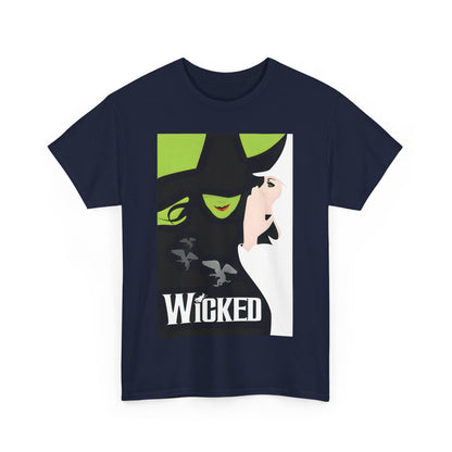 Front view of the Wicked Movie Logo Graphic Unisex T-Shirt showcasing an iconic design with green and white elements inspired by the film.