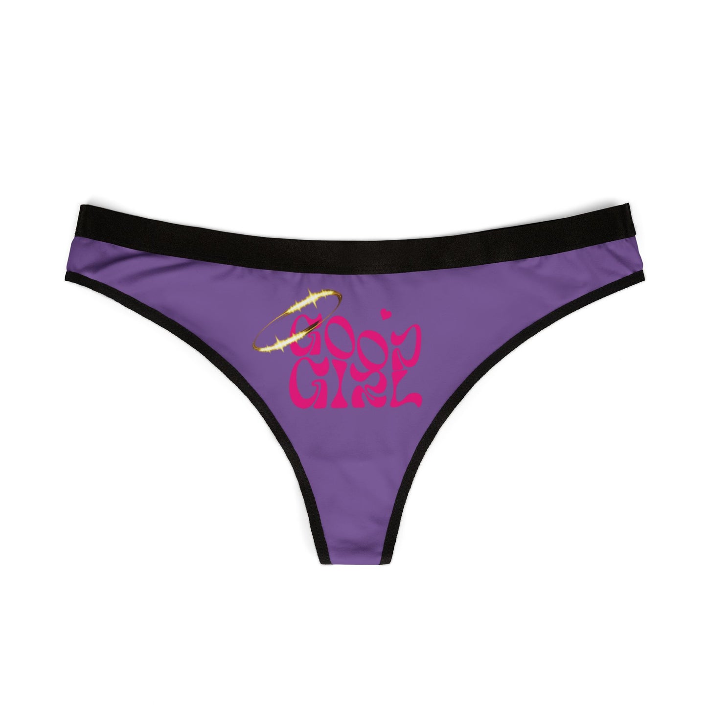 Women's Naughty Thong: "Good Girl" Panties, Sexy Cheeky Suggestive, Floral,