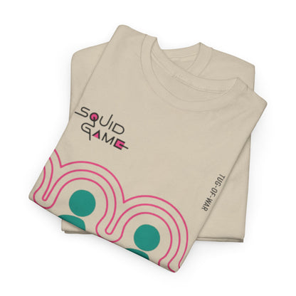 Luxurious unisex Squid Game graphic t-shirt featuring distinct design elements and soft cotton fabric, perfect for stylish casual wear.