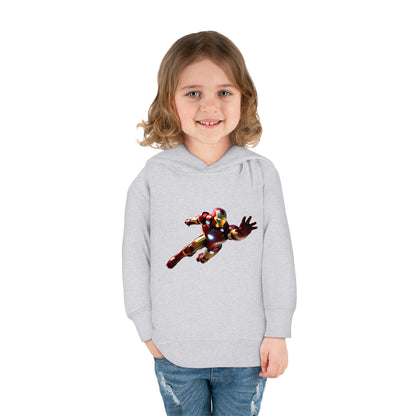 Adorable girl enjoying the grey Kids Unisex Iron Man in Flight Hoodie, featuring a striking Iron Man design, an ideal choice for young heroes.