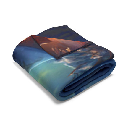 Sophisticated Decorative and Warm Christmas Arctic Fleece Blanket captured in a folded position, illustrating its soft texture and luxurious design, ideal for winter evenings and holiday comfort.