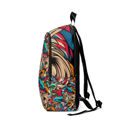 Vivid Cartoon Character Backpack by Dazzling Dreams Studio featuring bold graphic design, perfect for comic enthusiasts seeking a stylish and dynamic accessory.