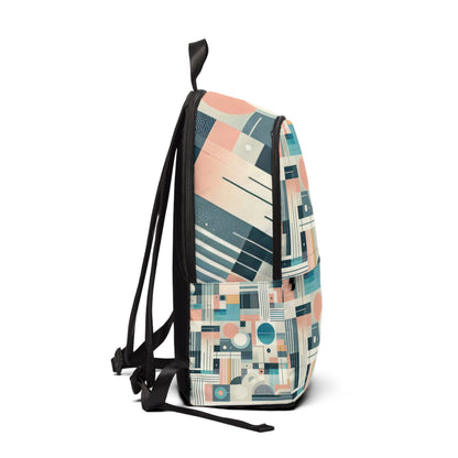 Close-up of Artistic Pastel Backpack by Dazzling Dreams Studio, highlighting intricate abstract designs and luxury materials for modern sophistication.