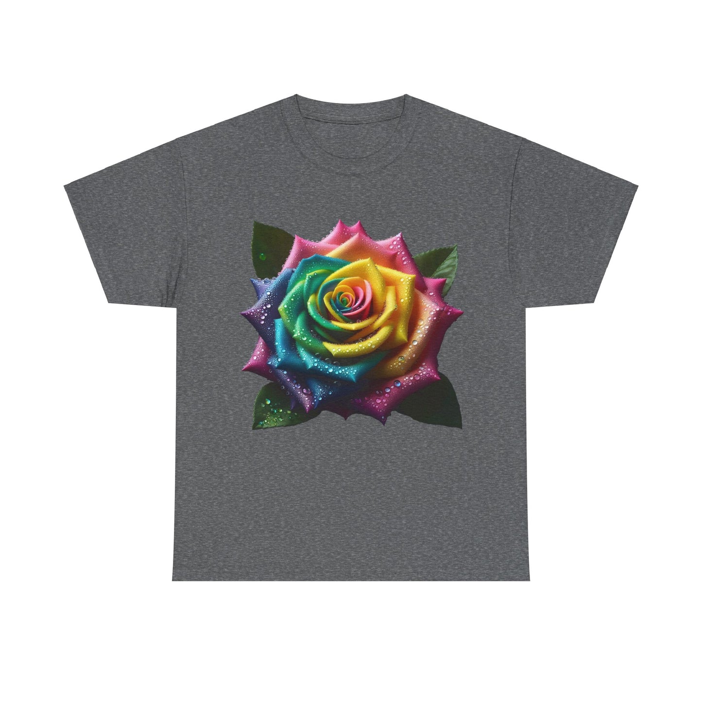 Rainbow Rose Unisex Cotton Tee Graphic T Shirt Unisex