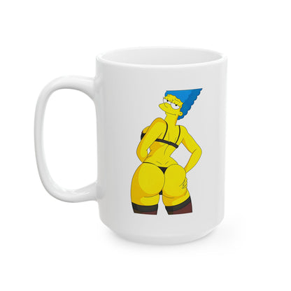 Marge Simpson Curvaceous Charm Ceramic Mug celebrating individuality with a cheeky design, guaranteed to spark laughter during your coffee break.