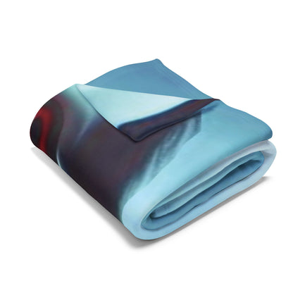 Luxurious Decorative and Warm Halloween Jigsaw Spooky Arctic Fleece Blanket folded elegantly, showcasing its soft texture and vivid design.