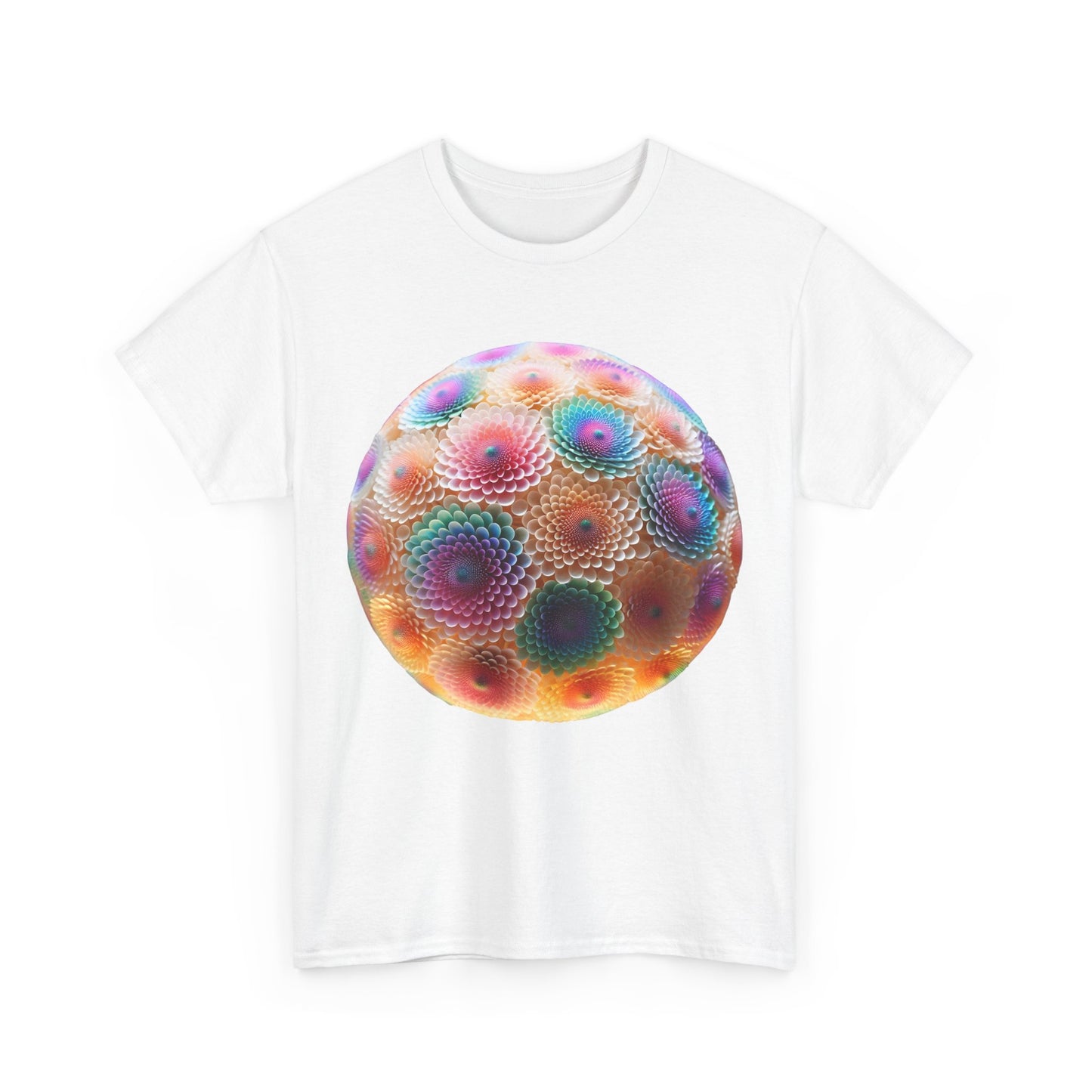 Iridescent Floral Sphere  Unisex Cotton Tee Graphic T Shirt