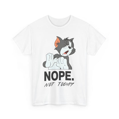 Tom & Jerry Unisex Graphic Tee showcasing Tom's playful design with 'NOPE. NOT TODAY' text, perfect for stylish casual occasions.