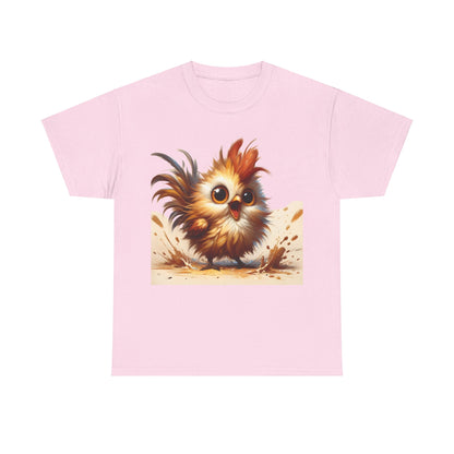 Explosive Joy Tee - Cartoon Bird Edition in soft pink, featuring a joyful bird illustration, ideal for a stylish and playful luxury wardrobe.