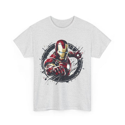 Unleash Your Inner Hero: Iron Man Graphic Tee shirt in grey, featuring a vibrant Iron Man design, ideal for fashion-forward enthusiasts.
