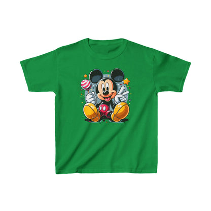 Child's Mickey Mouse Unisex Graphic Tee Shirt Kids in vibrant green, featuring an enchanting Mickey Mouse design that captures the essence of fun and friendship.