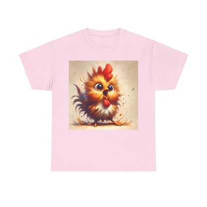 Explosive Joy Tee - Cartoon Bird Edition showcasing a whimsical bird design on a light pink unisex cotton tee, perfect for adding a playful touch to your wardrobe.