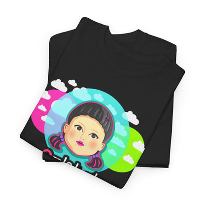 Premium Squid Game Unisex T-Shirt showcasing a mesmerizing graphic of a character folded neatly, embodying a blend of style and comfort for fashion lovers.