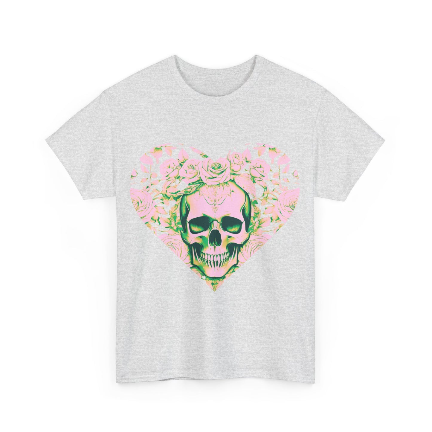 Skulls and Roses Cotton Tee, Unisex Graphic Shirt, 7 color choice