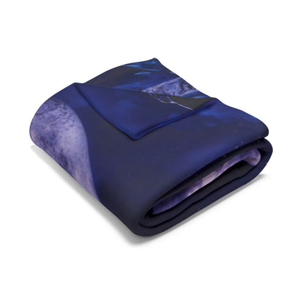 Elegant Decorative and Warm Christmas Arctic Fleece Blanket folded neatly, showcasing its luxurious fabric and stunning winter-themed print, ideal for those chilly nights during the festive season.
