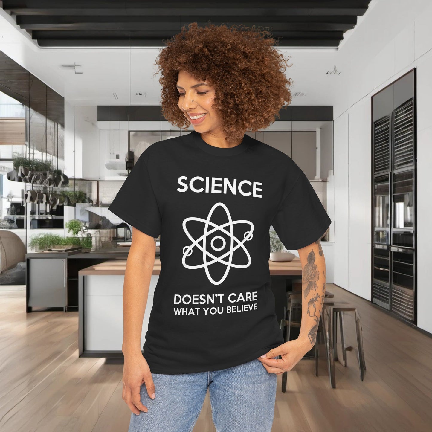 Science Doesnt Care What You Believe Graphic T-Shirt Urban Unisex Cotton