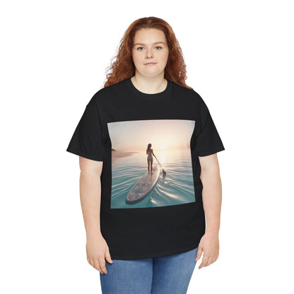 Versatile Dazzling Dreams Paddle Board T-Shirt, blending luxury with adventure spirit, featuring captivating paddleboarding art, exclusively from Dazzling Dreams Studio.