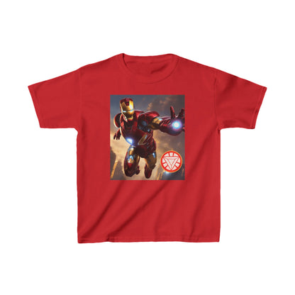 Kids Iron Man Heavy Duty T-Shirt with an eye-catching Hulk graphic in bold red, available in 16 exquisite colours.