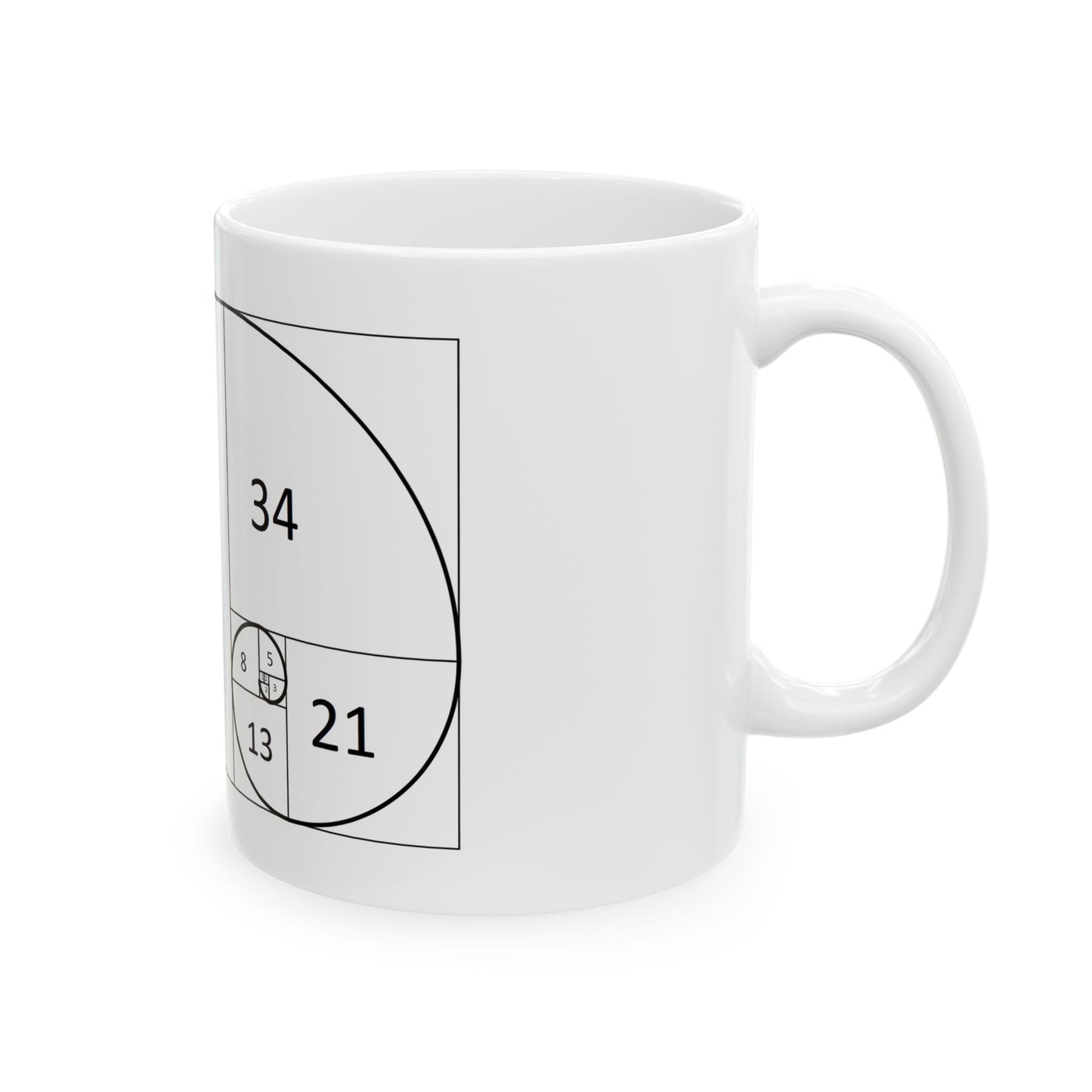 Fibonacci spiral Image Ceramic Mug,  Office Mug,