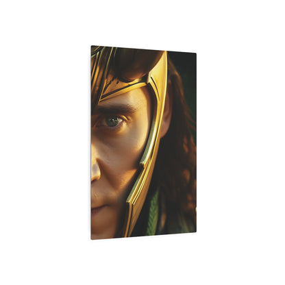 Side angle of the Marvel Loki Metal Art Poster displaying the exquisite craftsmanship of Loki’s character, ideal for adding a touch of luxury to any interior.
