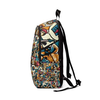 Durable construction of the Pop Art Backpack from Dazzling Dreams Studio, illustrating high-quality canvas and eye-catching artwork.