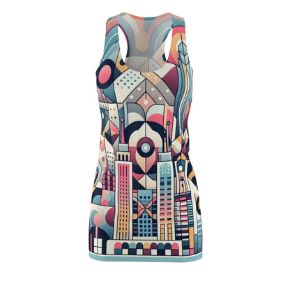 Sebastian Belleau Barcelona Racerback Dress - Pastel Inspired Fashion Statement Piece showcasing a stylish blend of modern patterns and soft pastel hues.