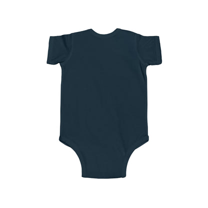 Elegant back view of a premium unisex baby jersey bodysuit, designed in a deep navy colour, ideal for stylish and comfortable daily wear.